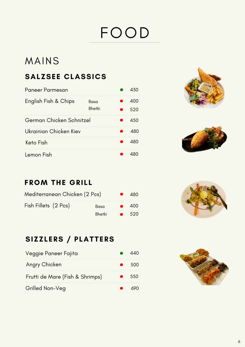 Kaffee Am Salzsee (Coffee at Salt Lake) menu