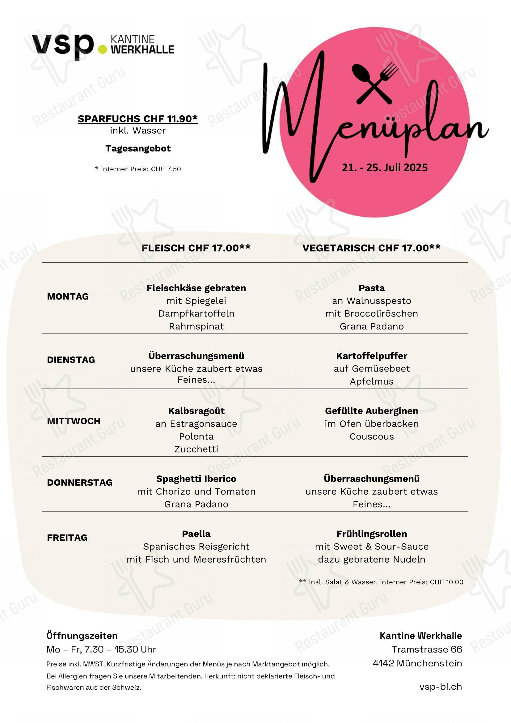 Menu bar per Kaffi W4 in Münchenstein