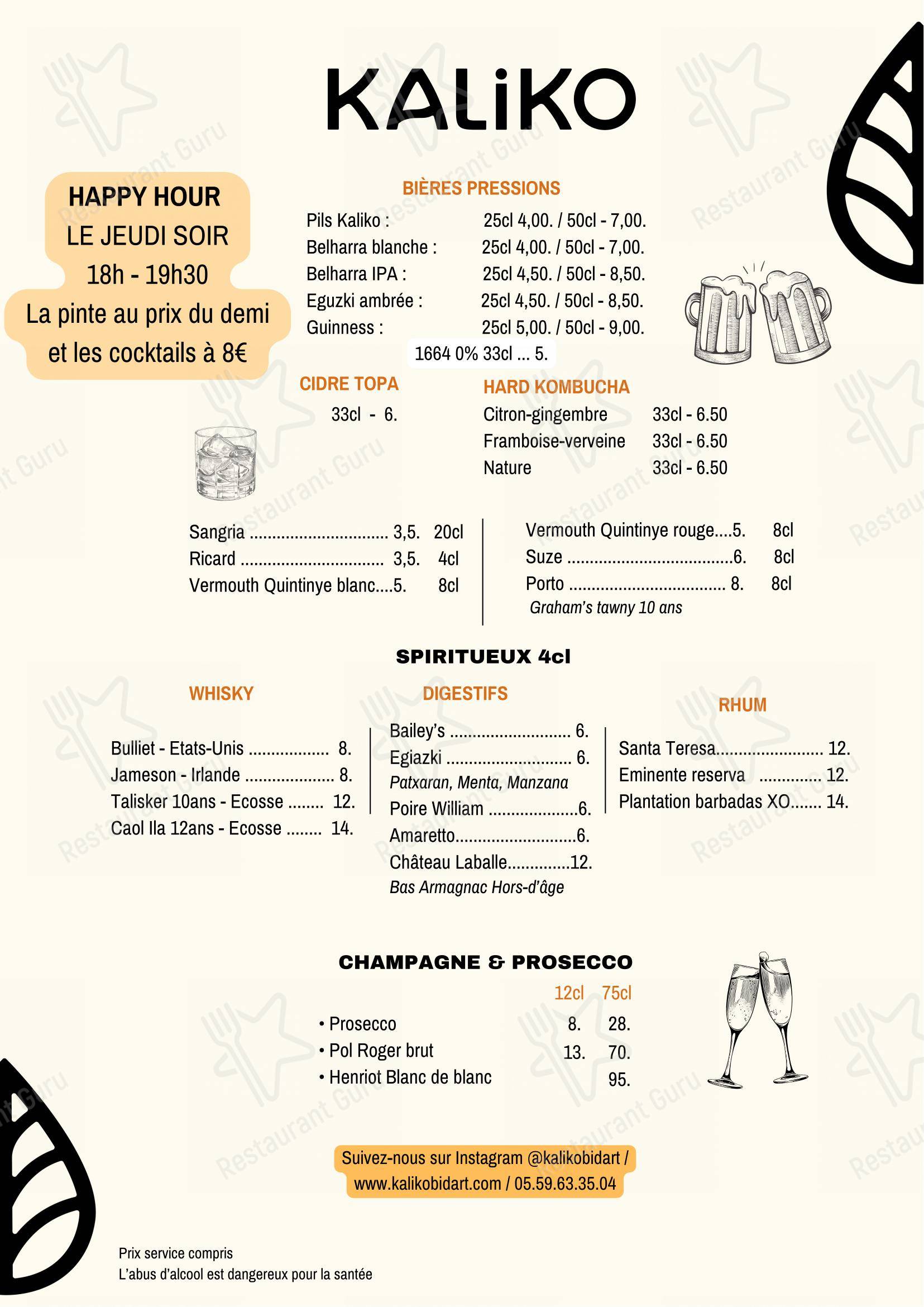 Menu pour Kaliko - Детское