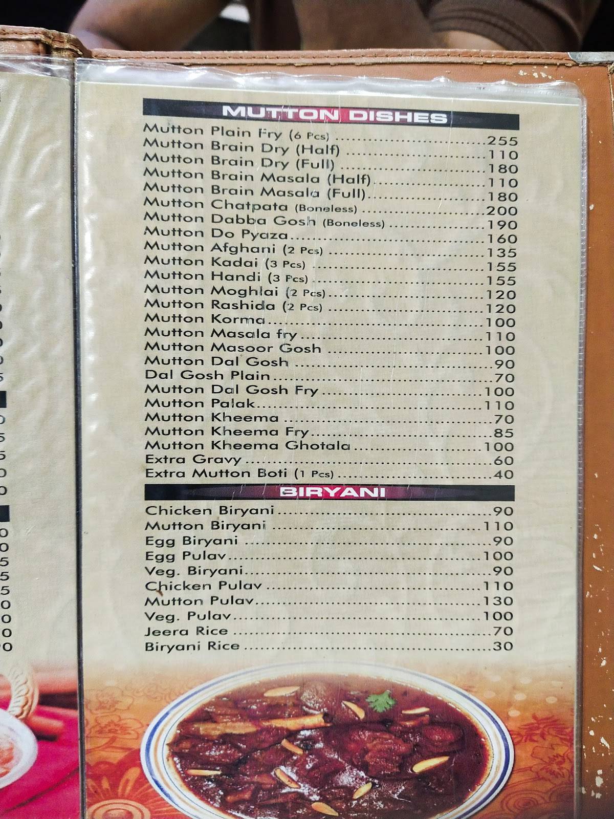Kamaluddin Restaurant menu