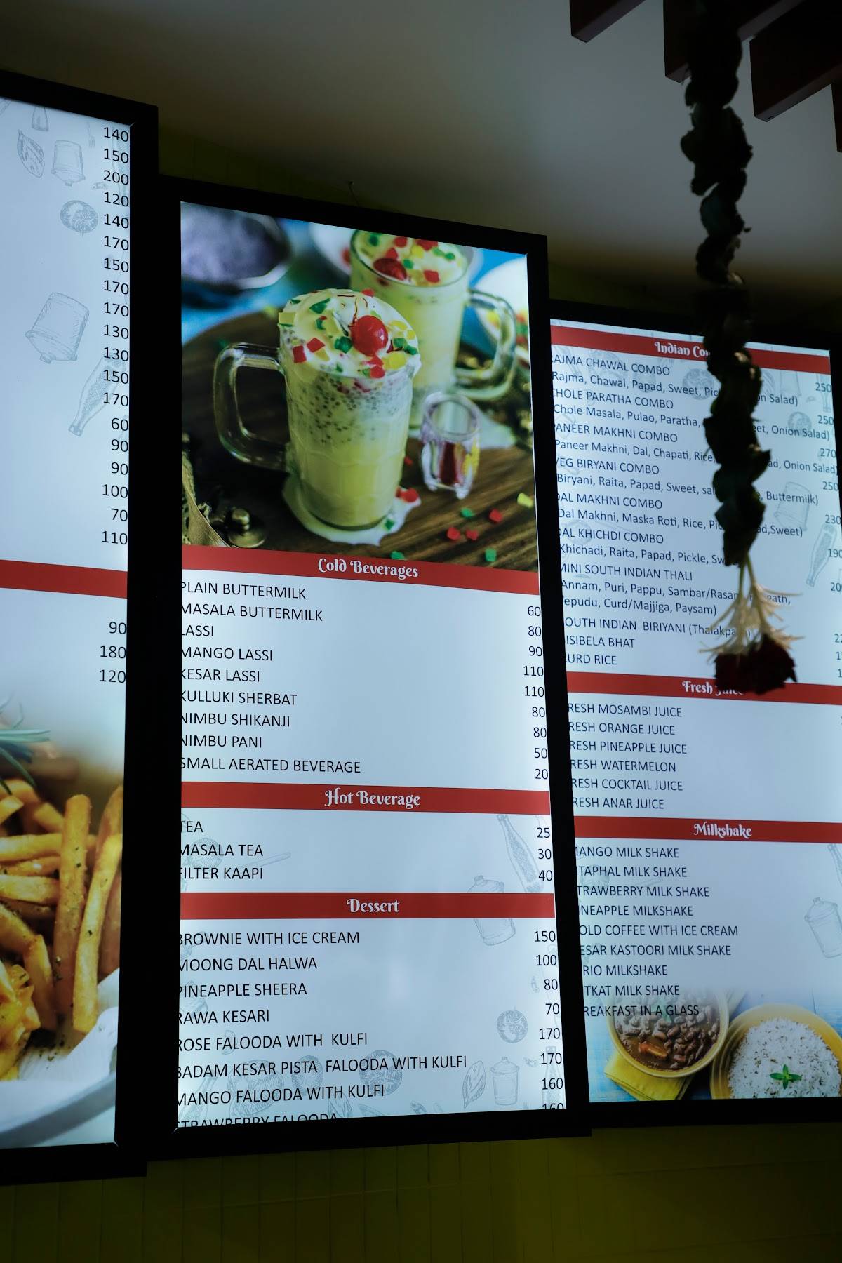 Kamats Amravati menu