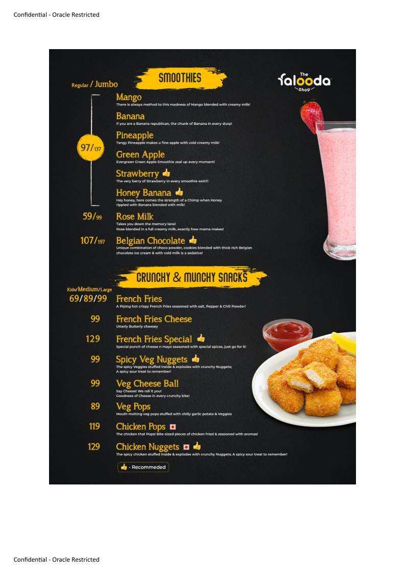 Tandoori Tribes & The Falooda Shop Karaikudi menu