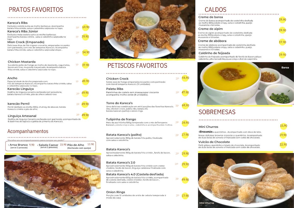 Karecas Burguer VG cardápio