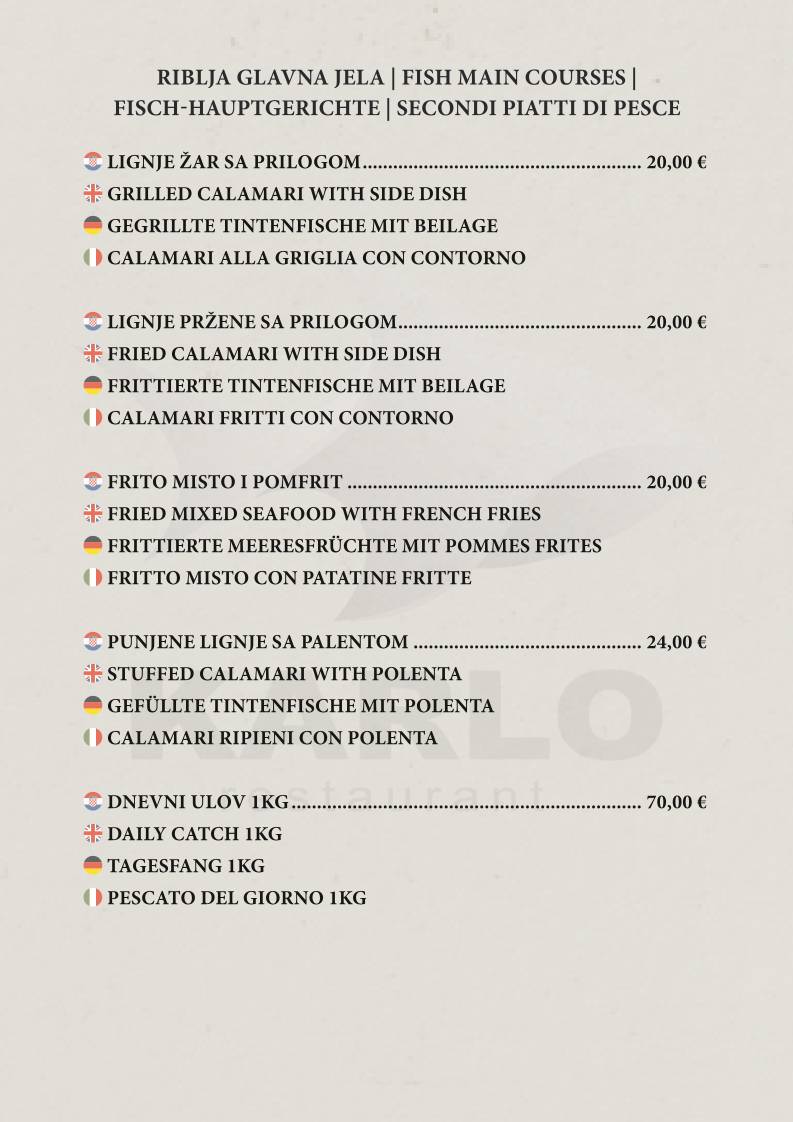 Menu di Karlo Restaurant 