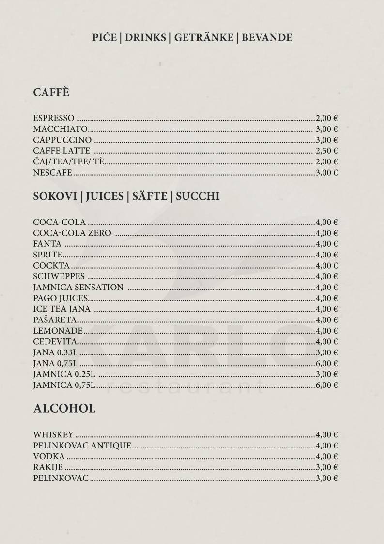 Menu di Karlo Restaurant 