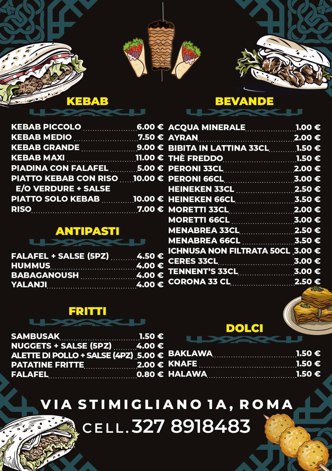 Menu di Kebab SIRIA 