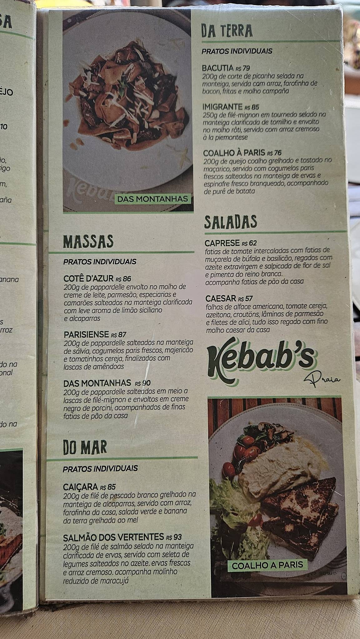Kebab's Praia cardápio