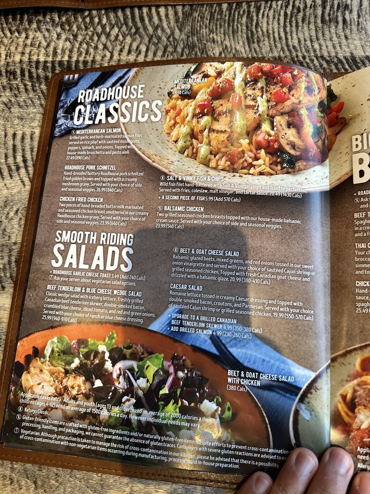 Menu de Kelseys Original Roadhouse Niagara Falls