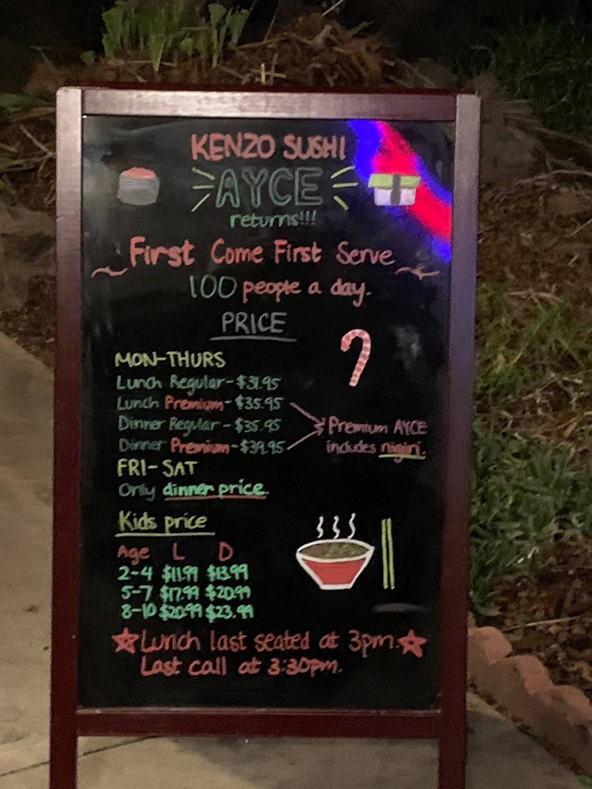 Kenzo sushi san jose menu best sale