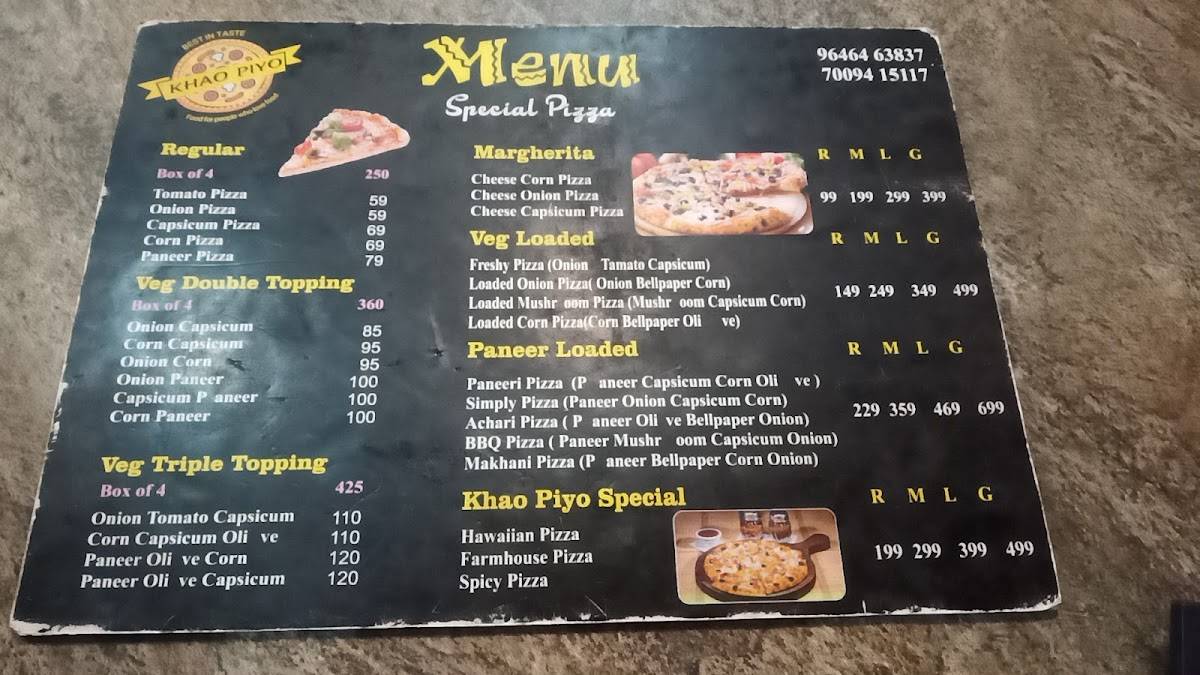 Khao Piyo fast food menu