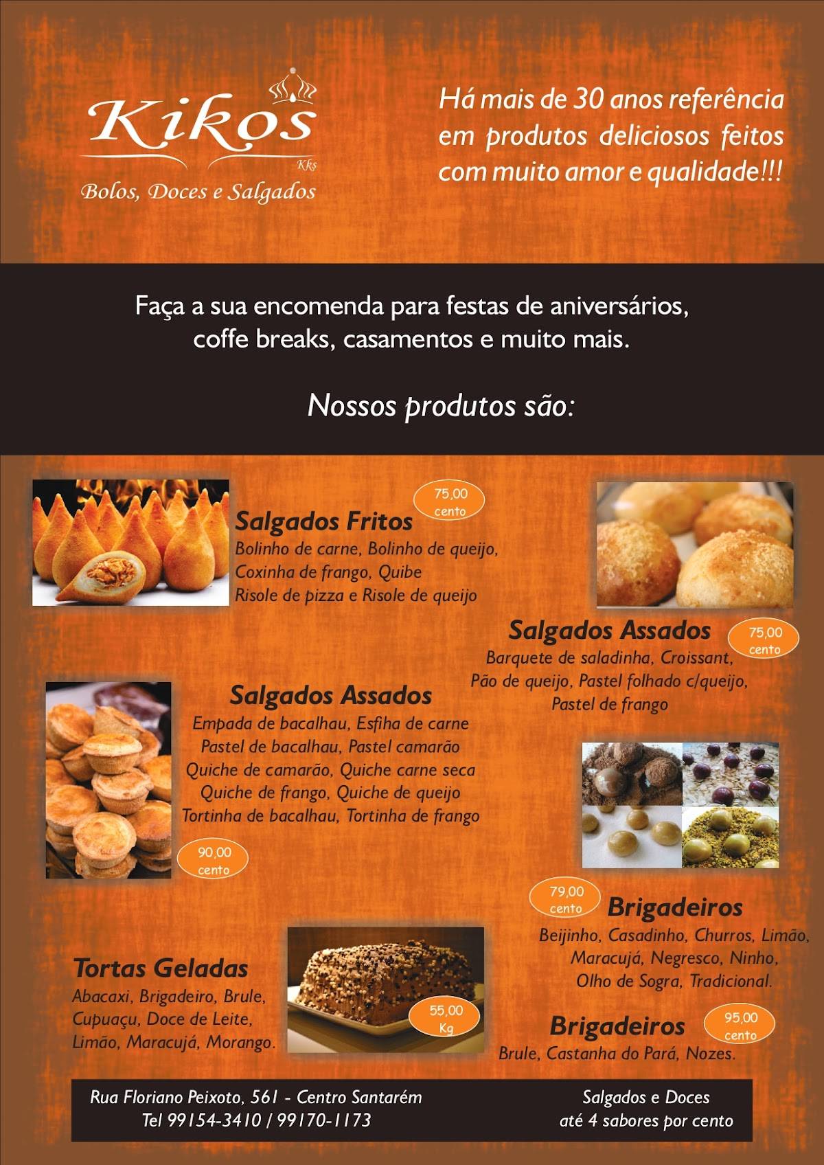 Kikos Lanches cardápio