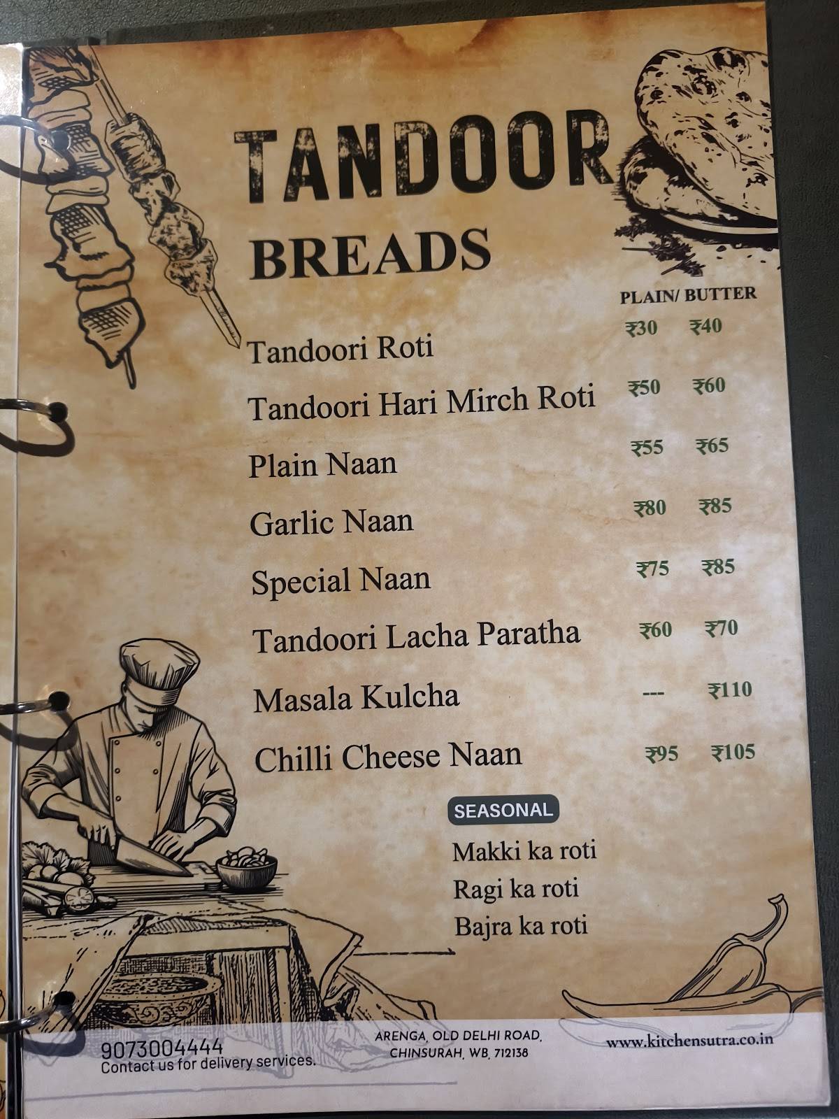 Kitchen Sutra menu