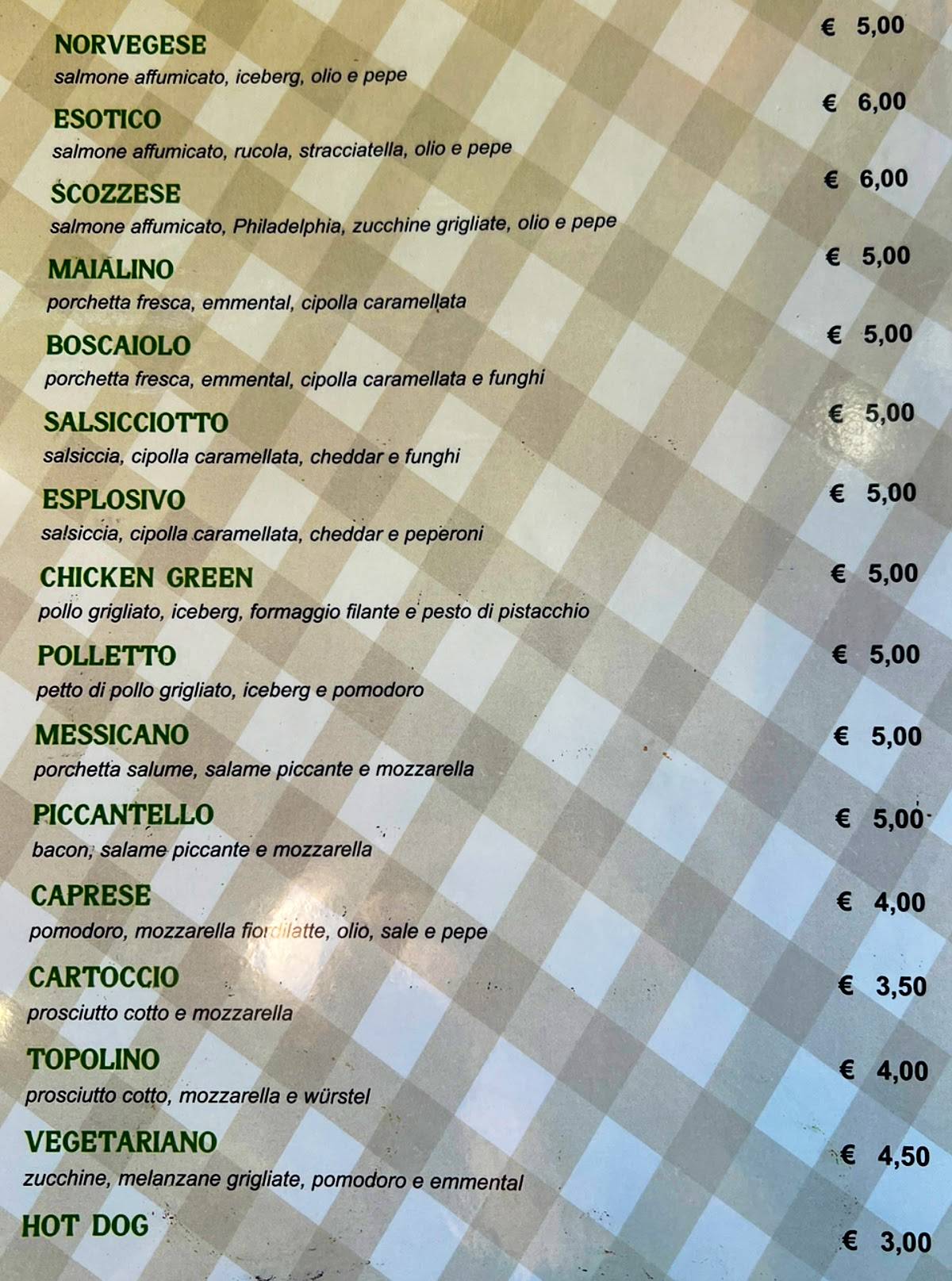 Menu di Kiwi beach 