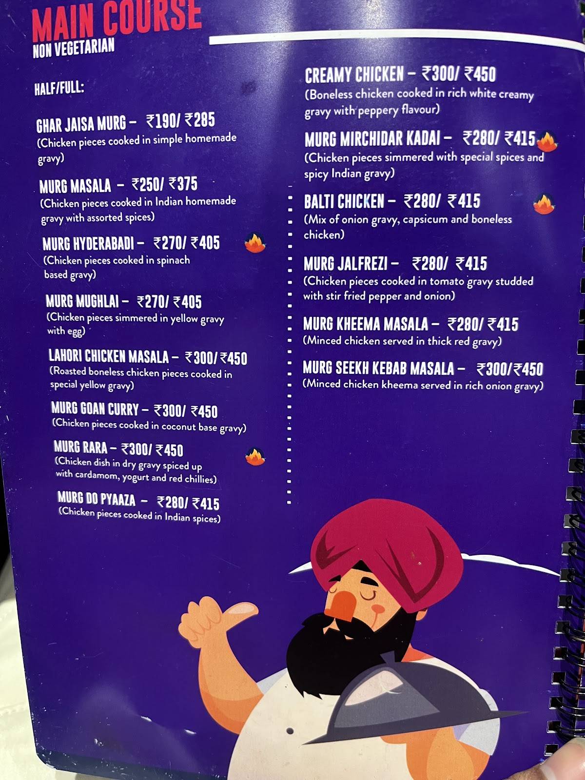 Urban Paratha menu