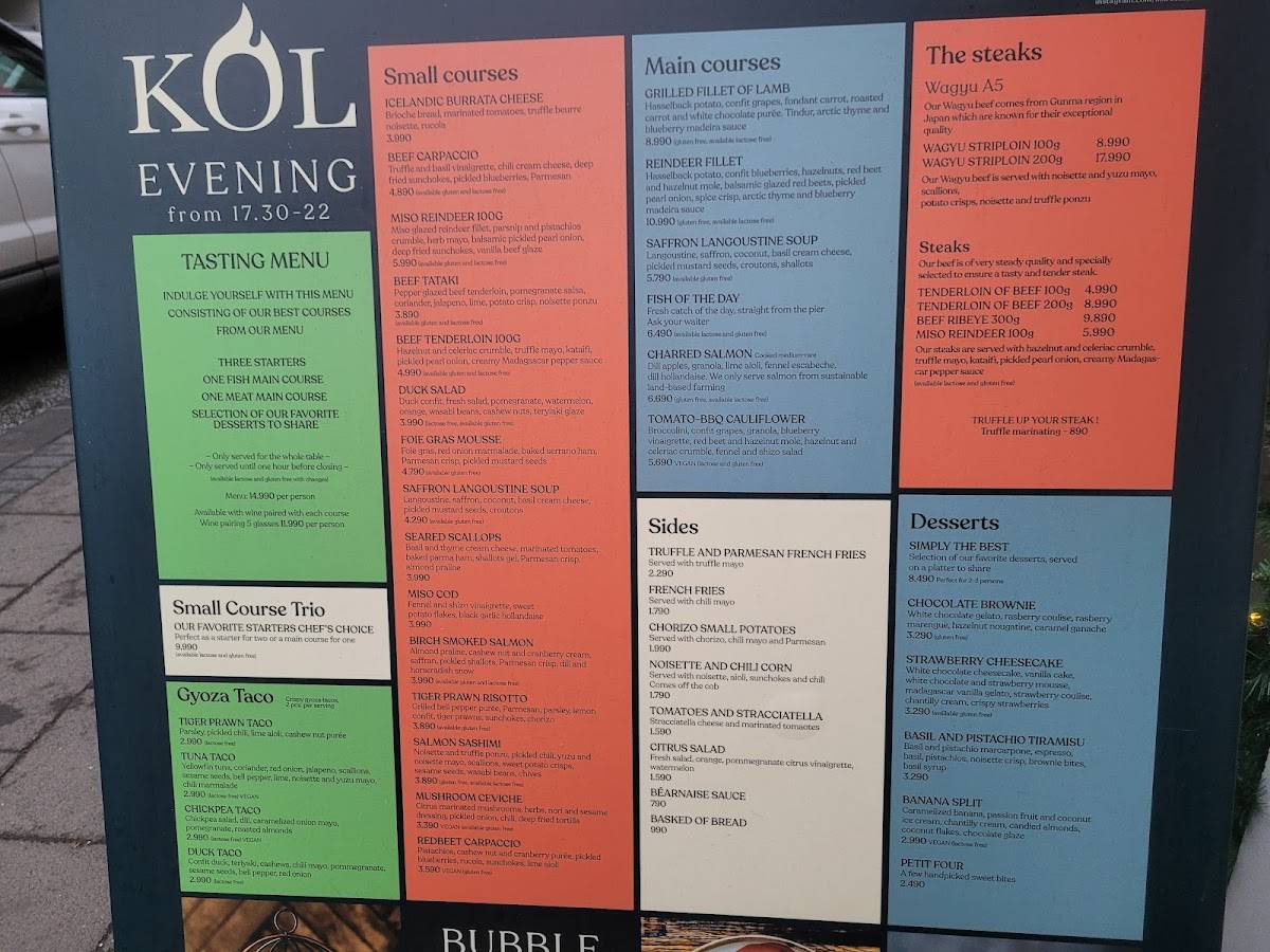 Menu de Kol Restaurant