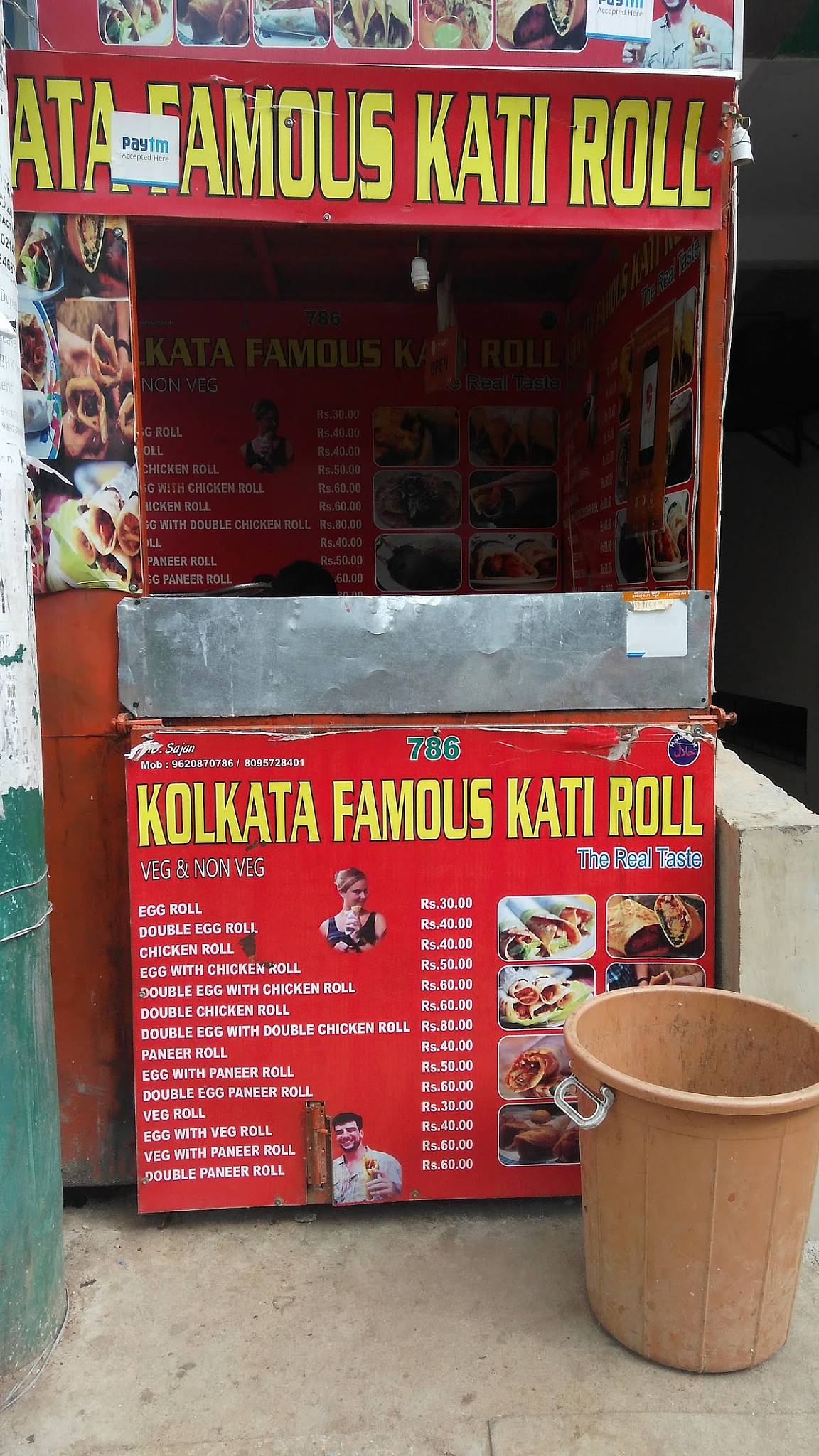 Kolkata famous kati rolls menu