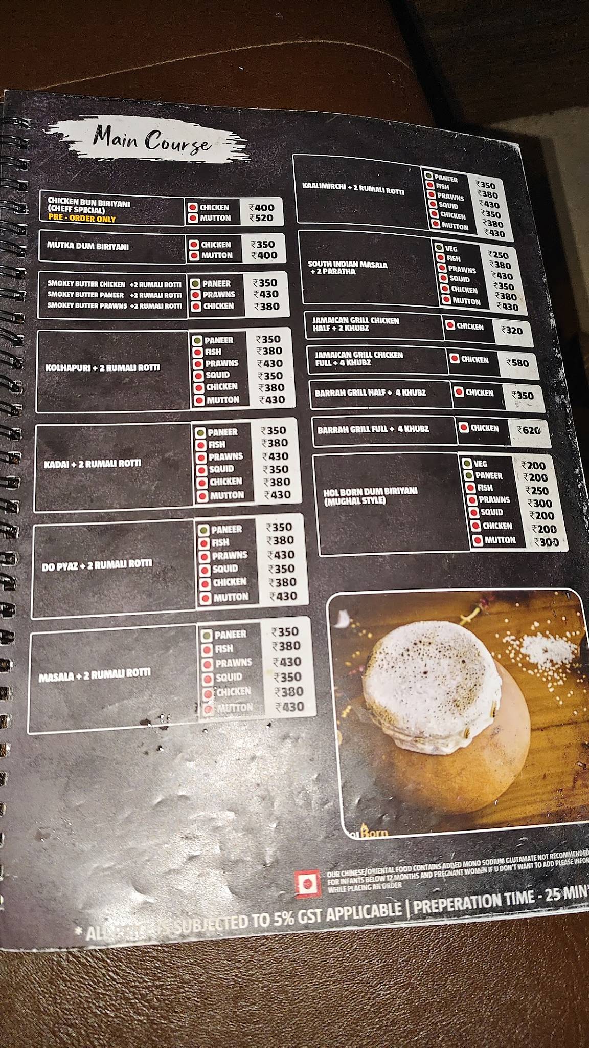 HOLBORN-THE FLAMING GASTRONOMY menu