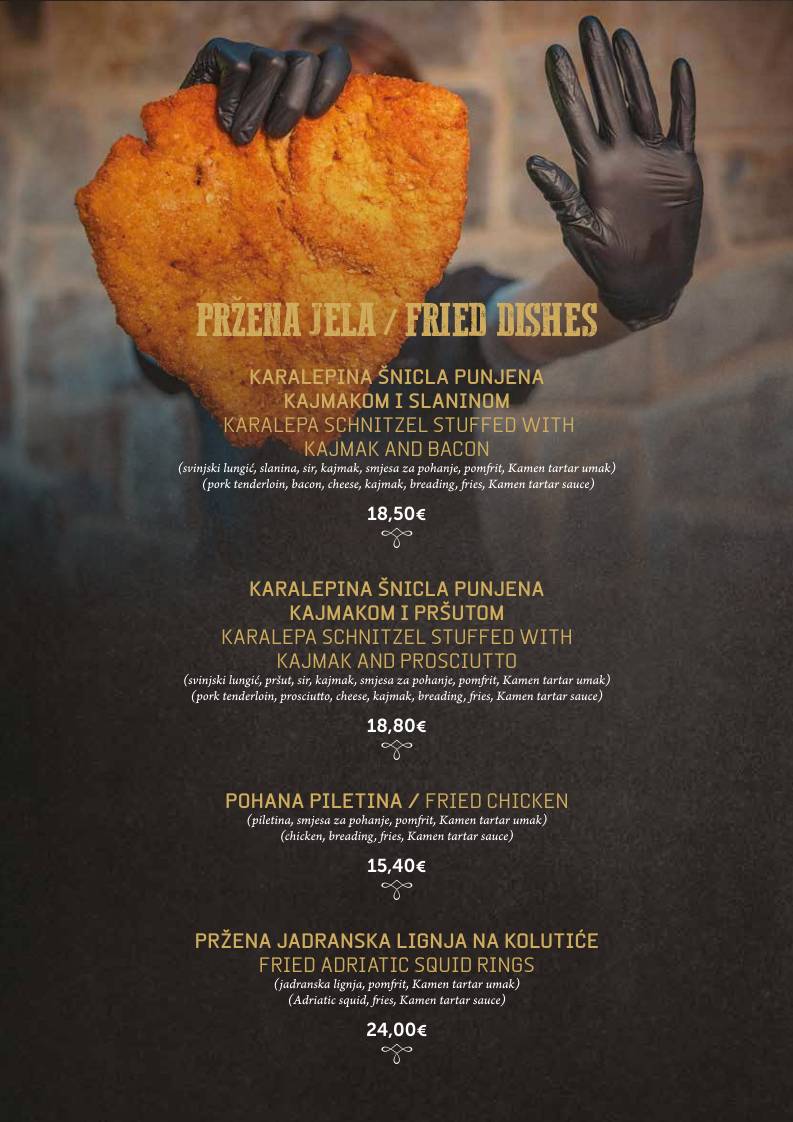 Menu di Konoba Kamen Zadar 2012 