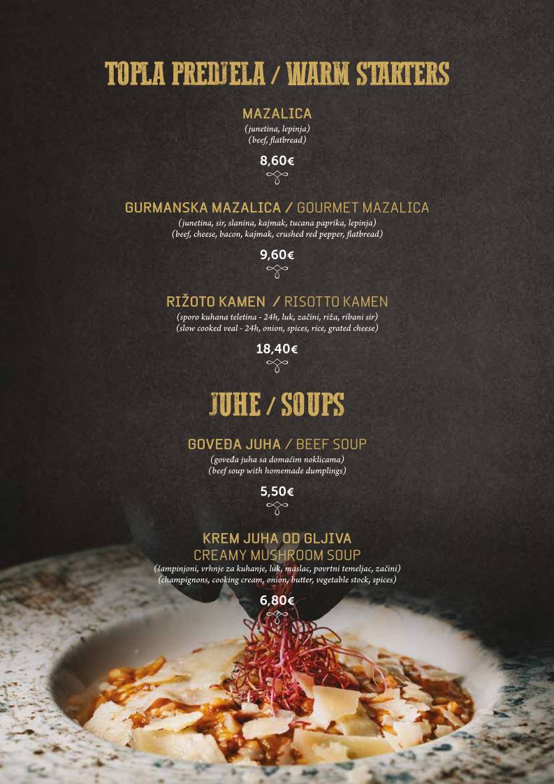 Menu di Konoba Kamen Zadar 2012 