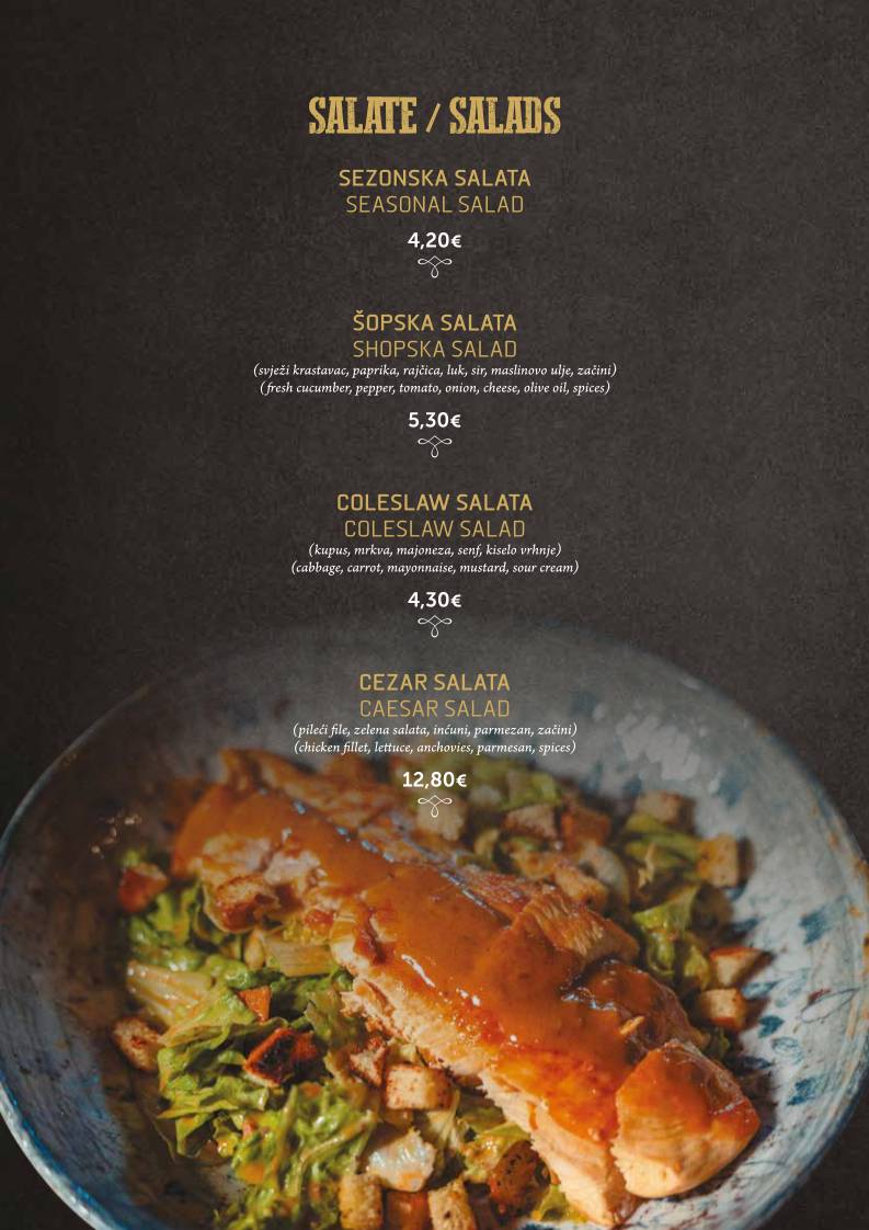 Menu di Konoba Kamen Zadar 2012 