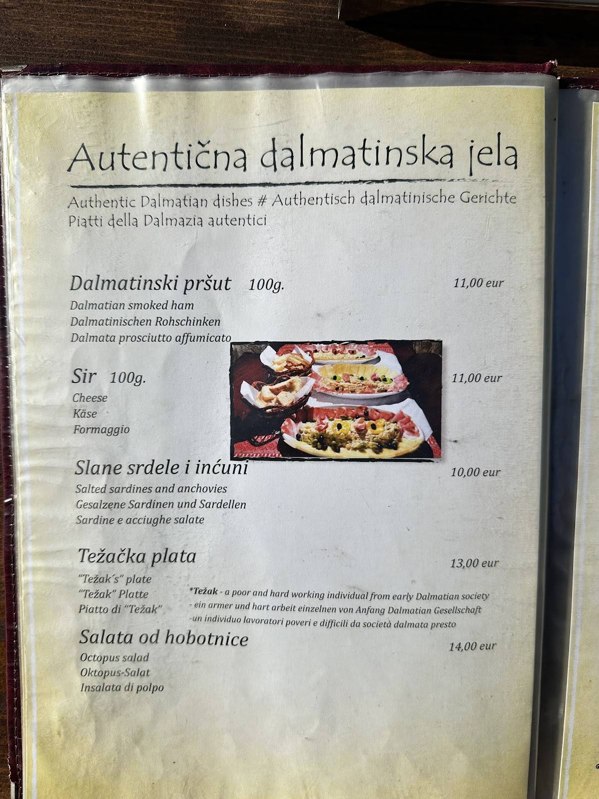 Menu di Konoba Novak 