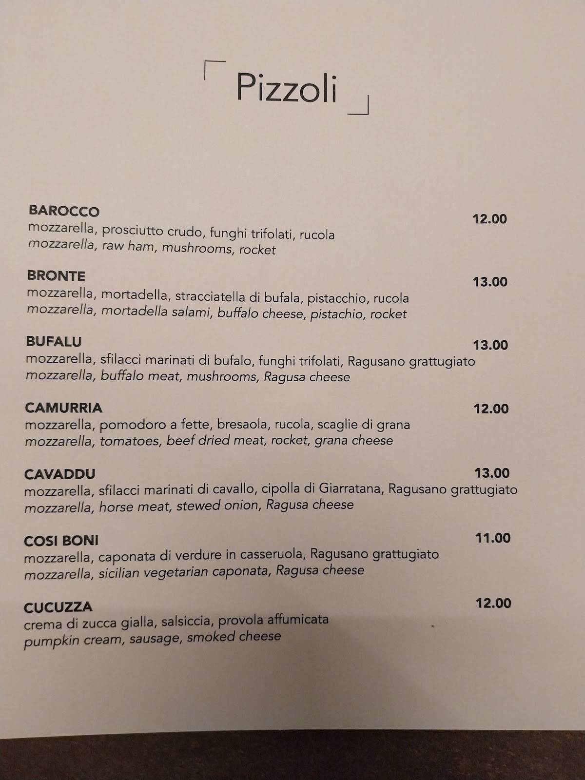 Menu di Konza Pizzeria Pizzoleria Ristorante 