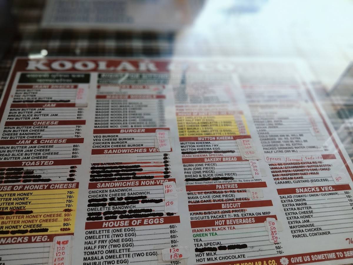 Koolar & Co menu