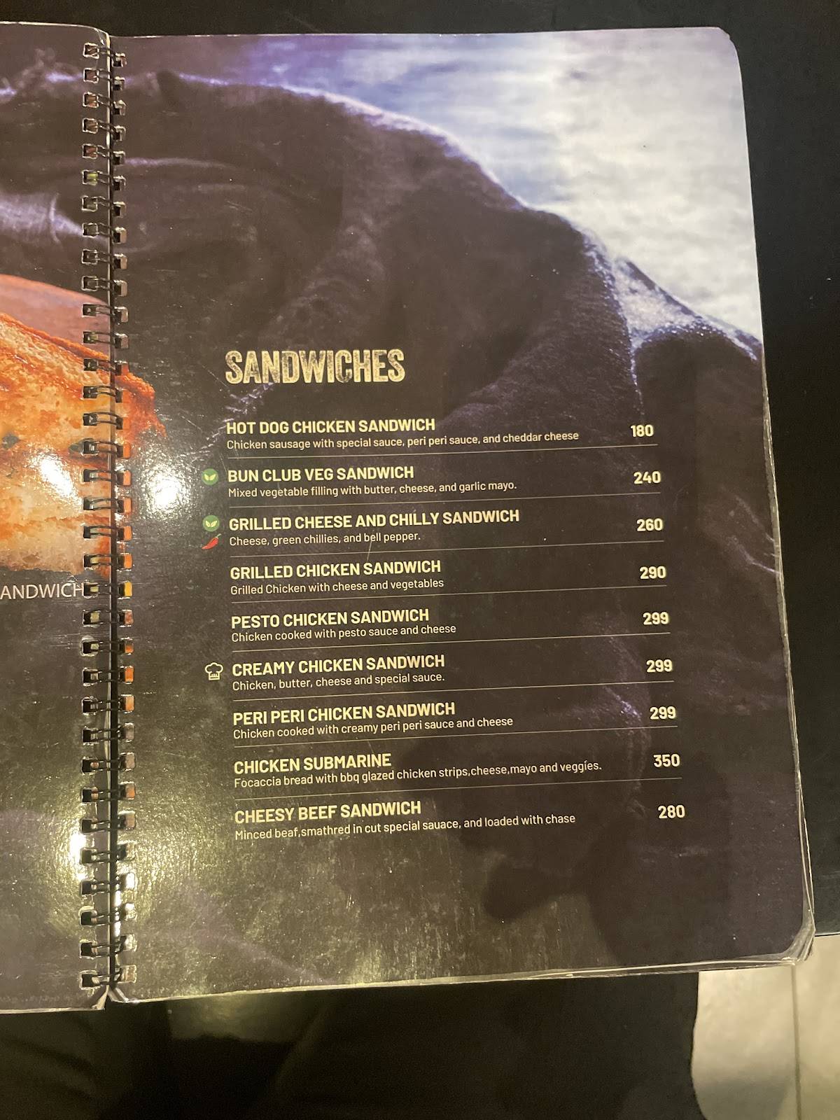 Bun Club menu