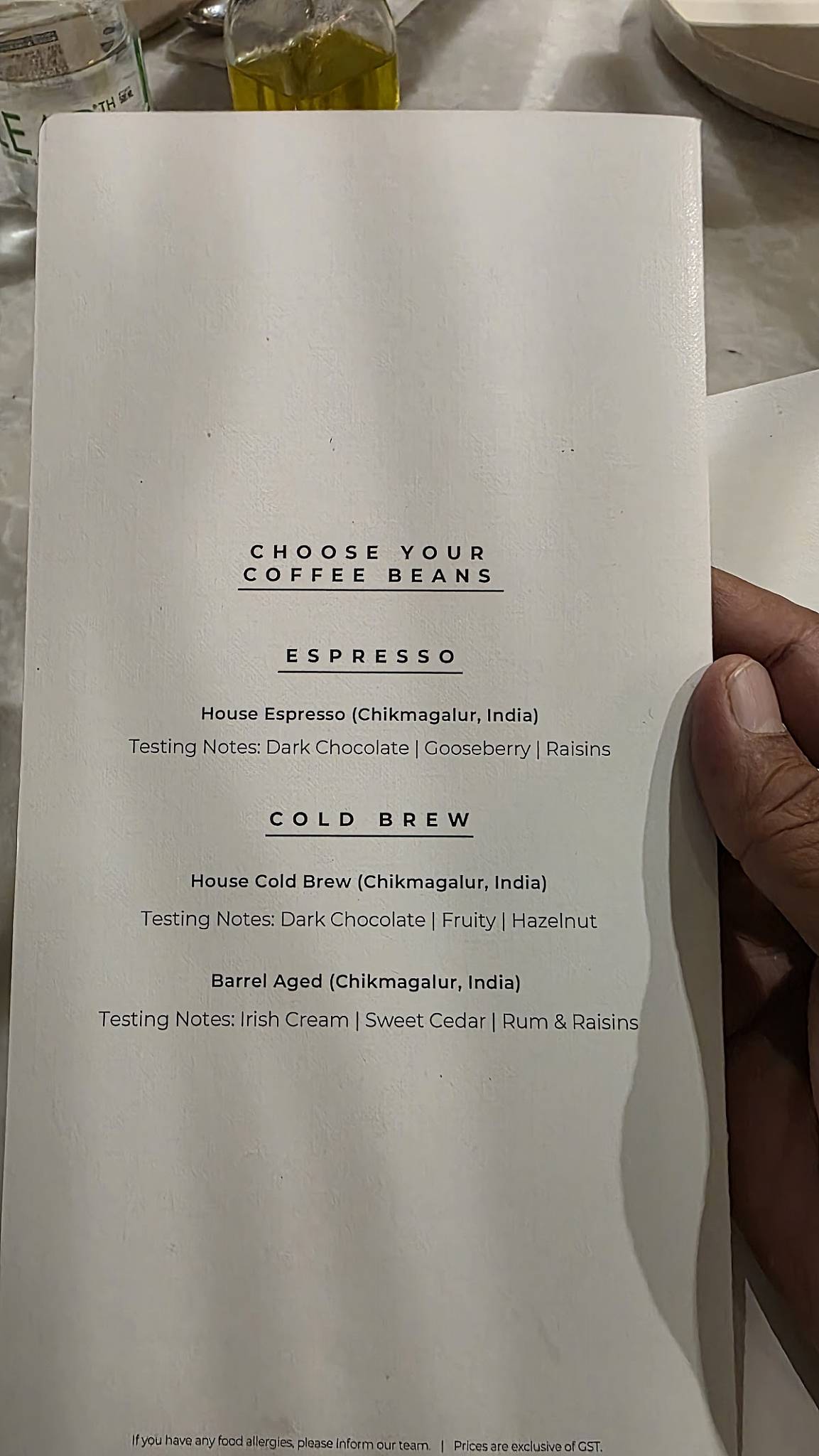K's Charcoal menu