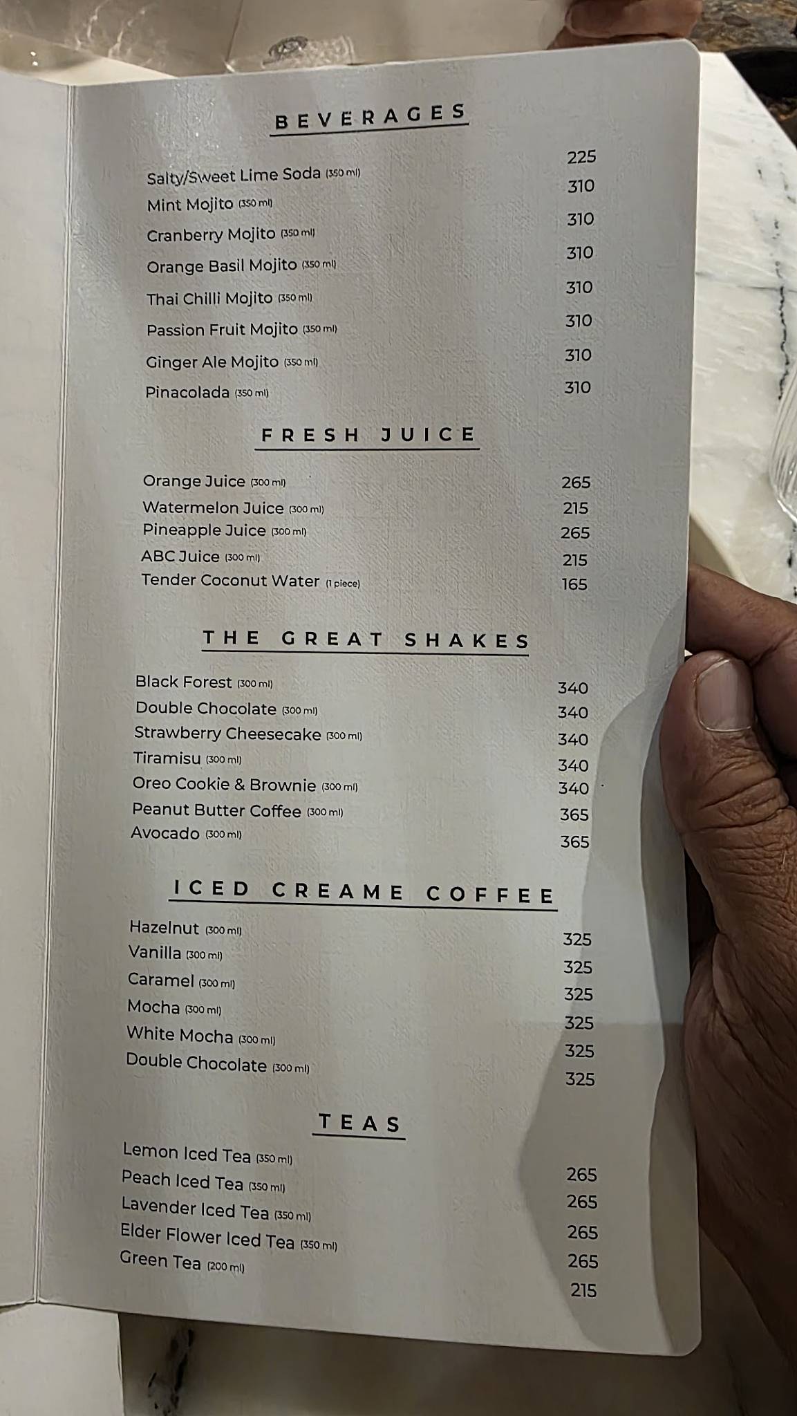 K's Charcoal menu