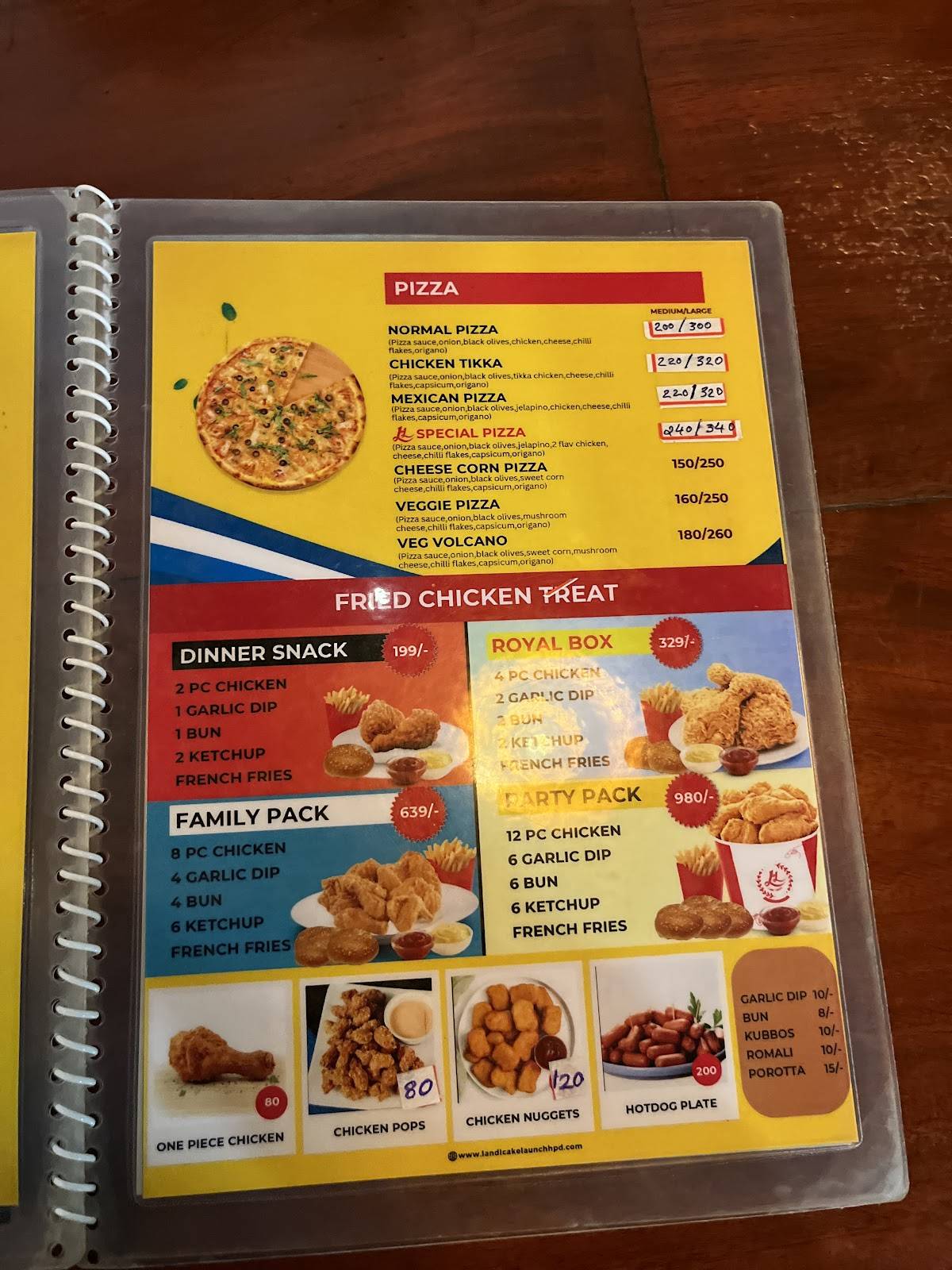 L and L Cake Launch menu