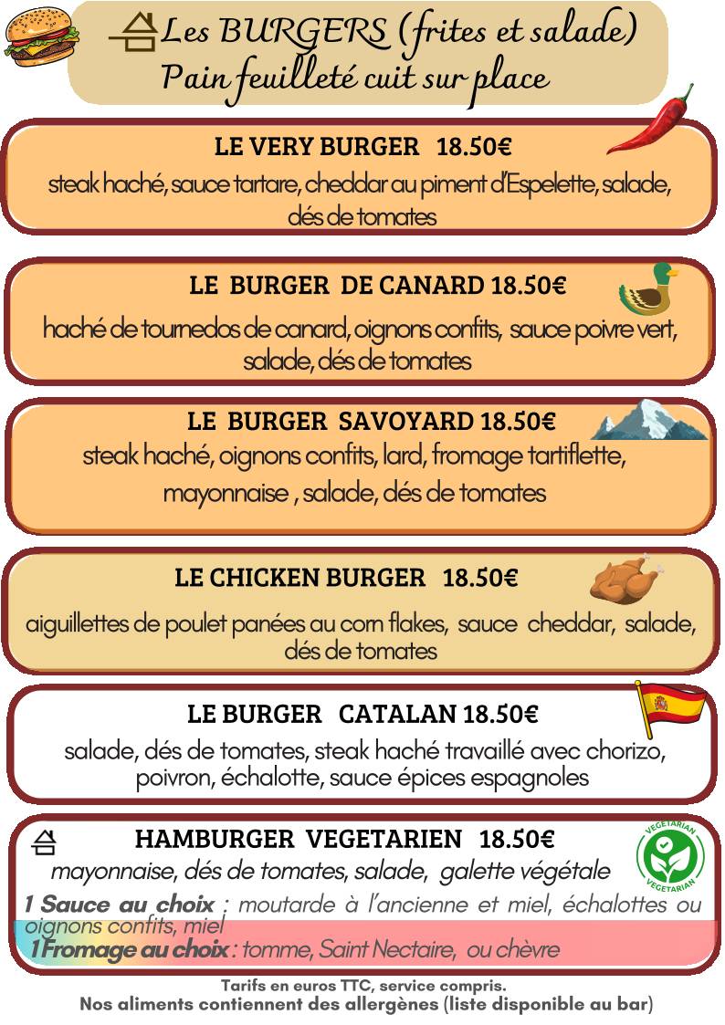 Menu de La Very Table Café Restaurant
