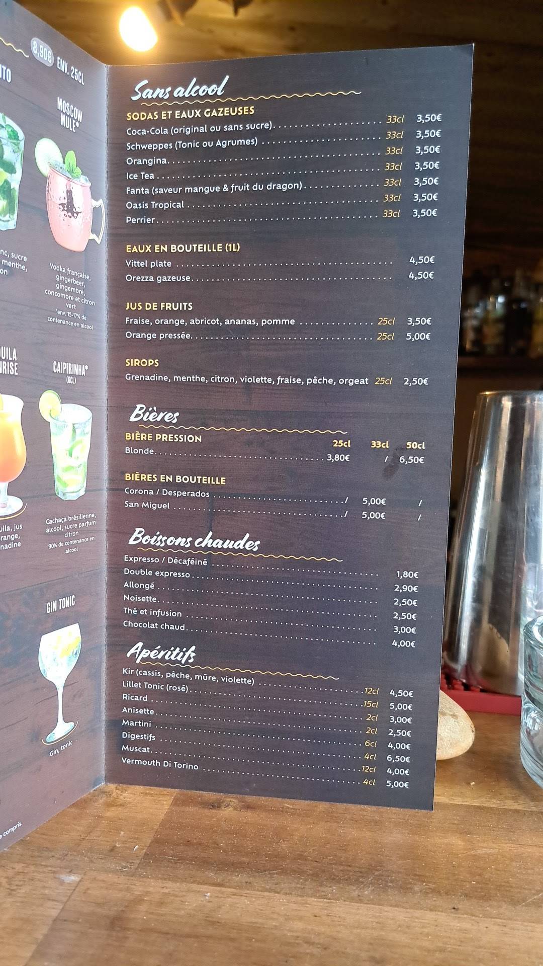 Menu de L'Aviateur