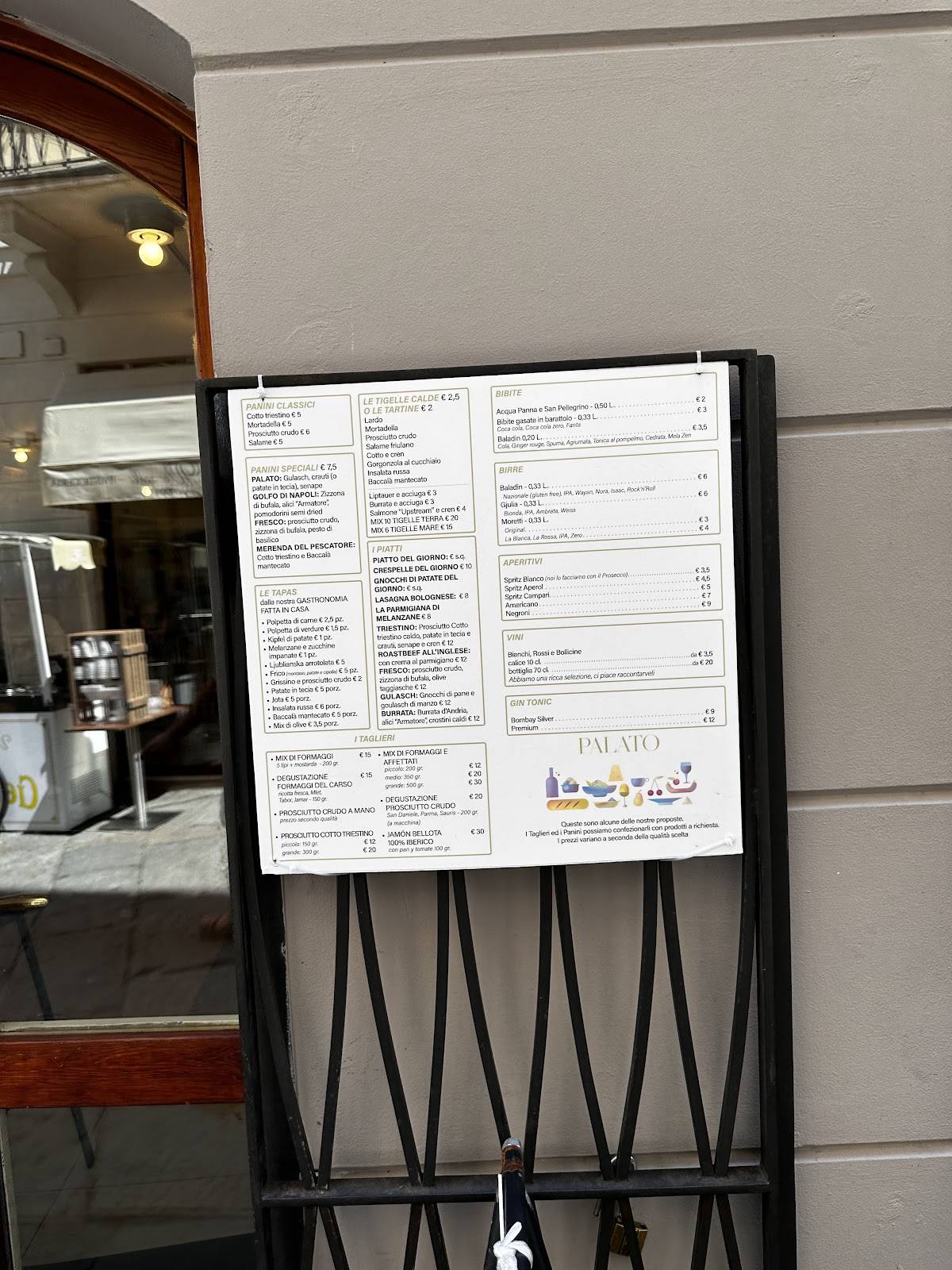 Menu di LIFE Cafè Trieste 