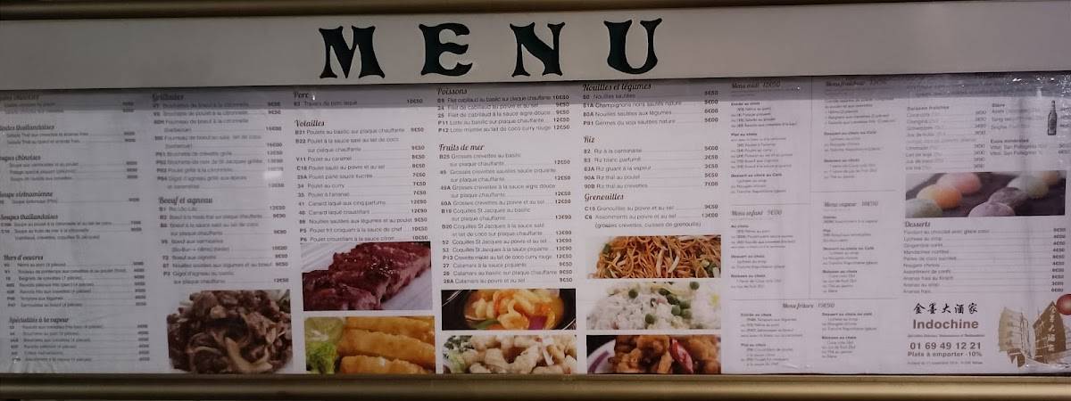 Menu de L'Indochine