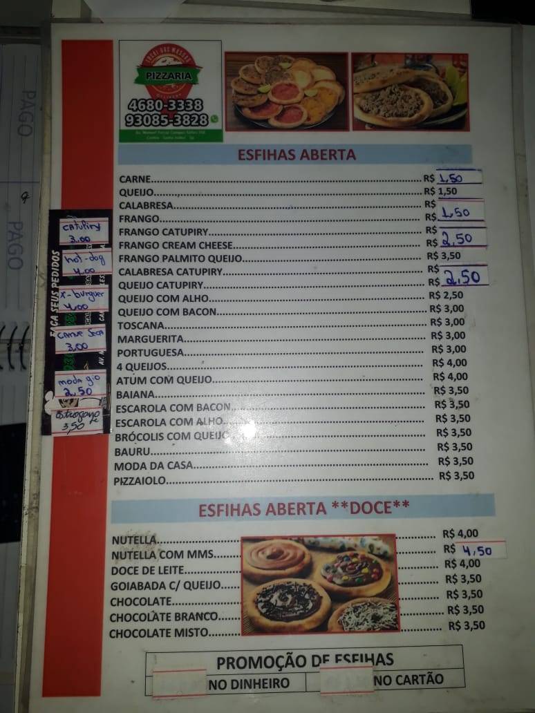 LOCAL DAS MASSAS cardápio