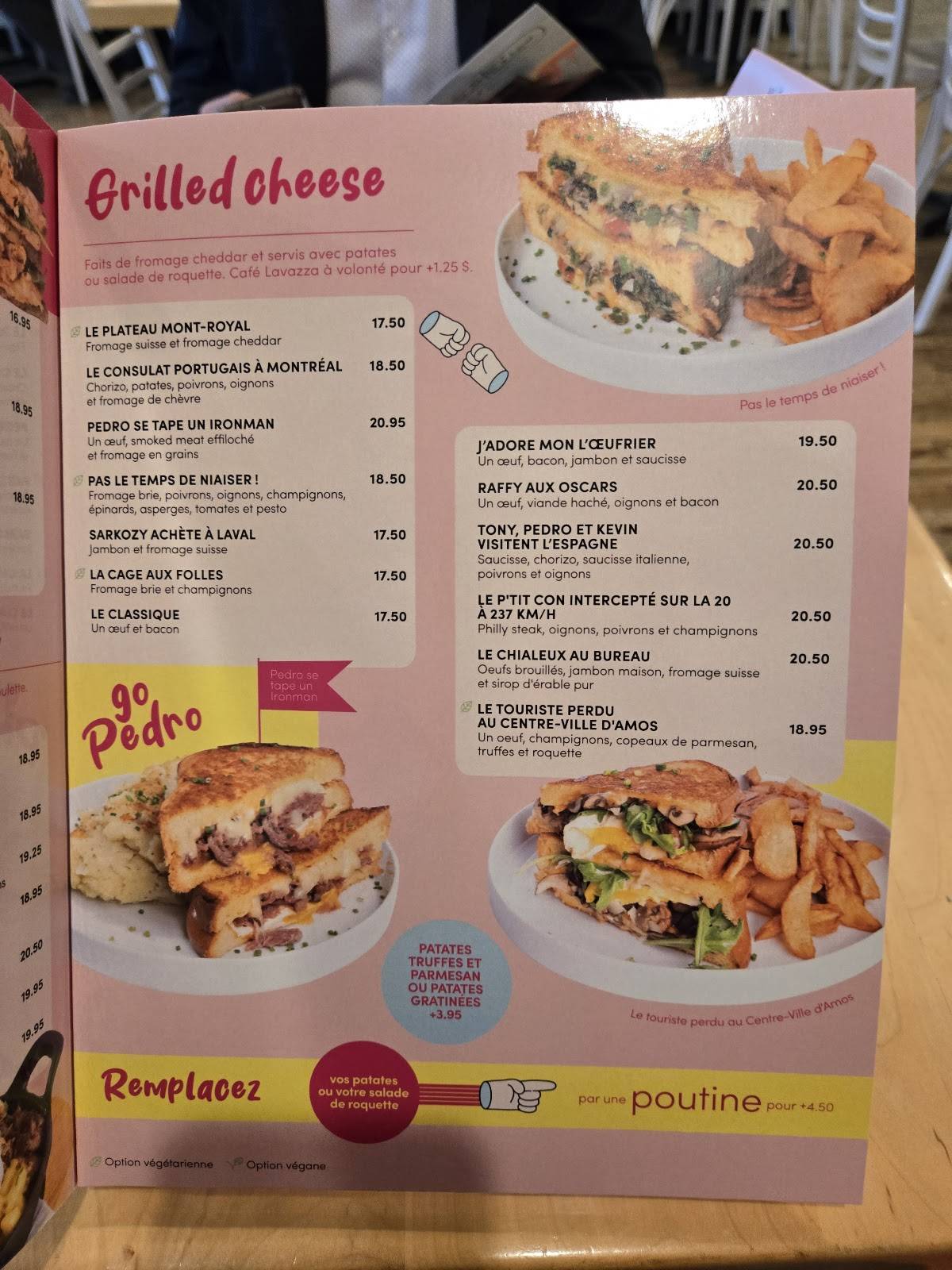 Menu de L'Œufrier (boulevard le Corbusier)