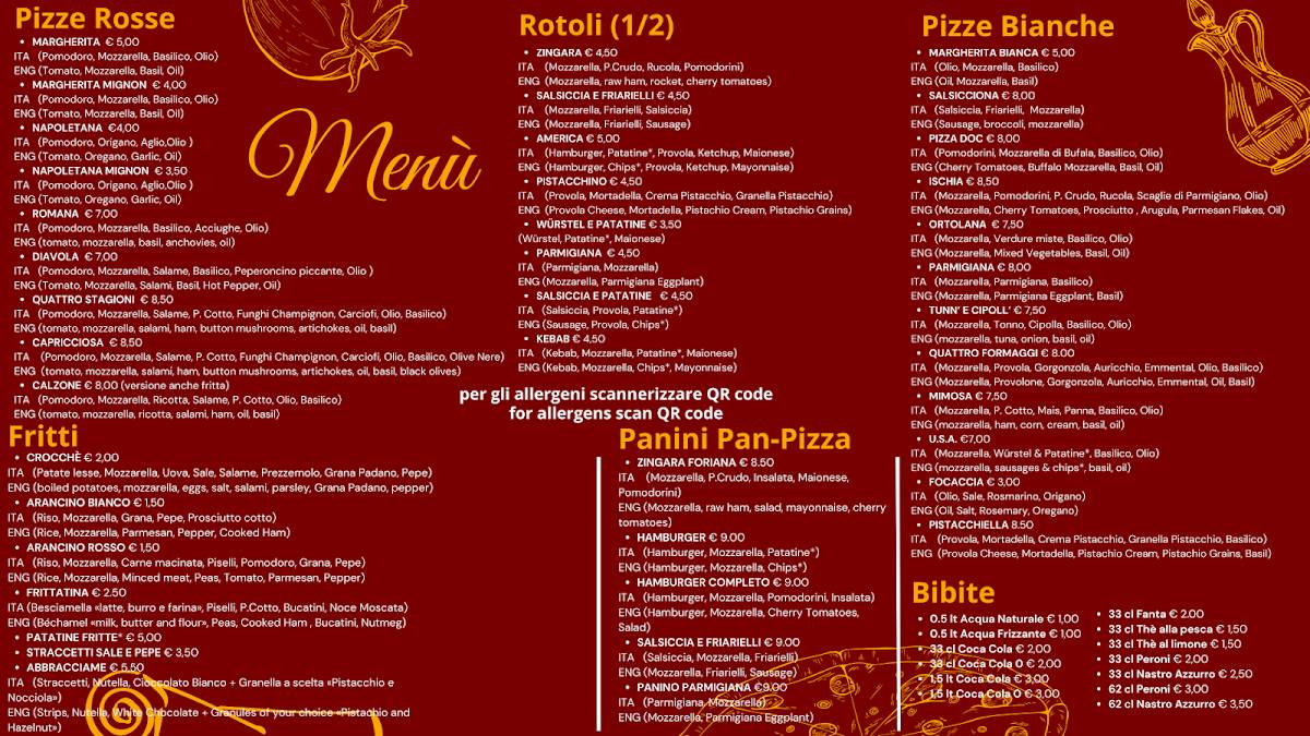 Menu di L'Oro di Napoli 