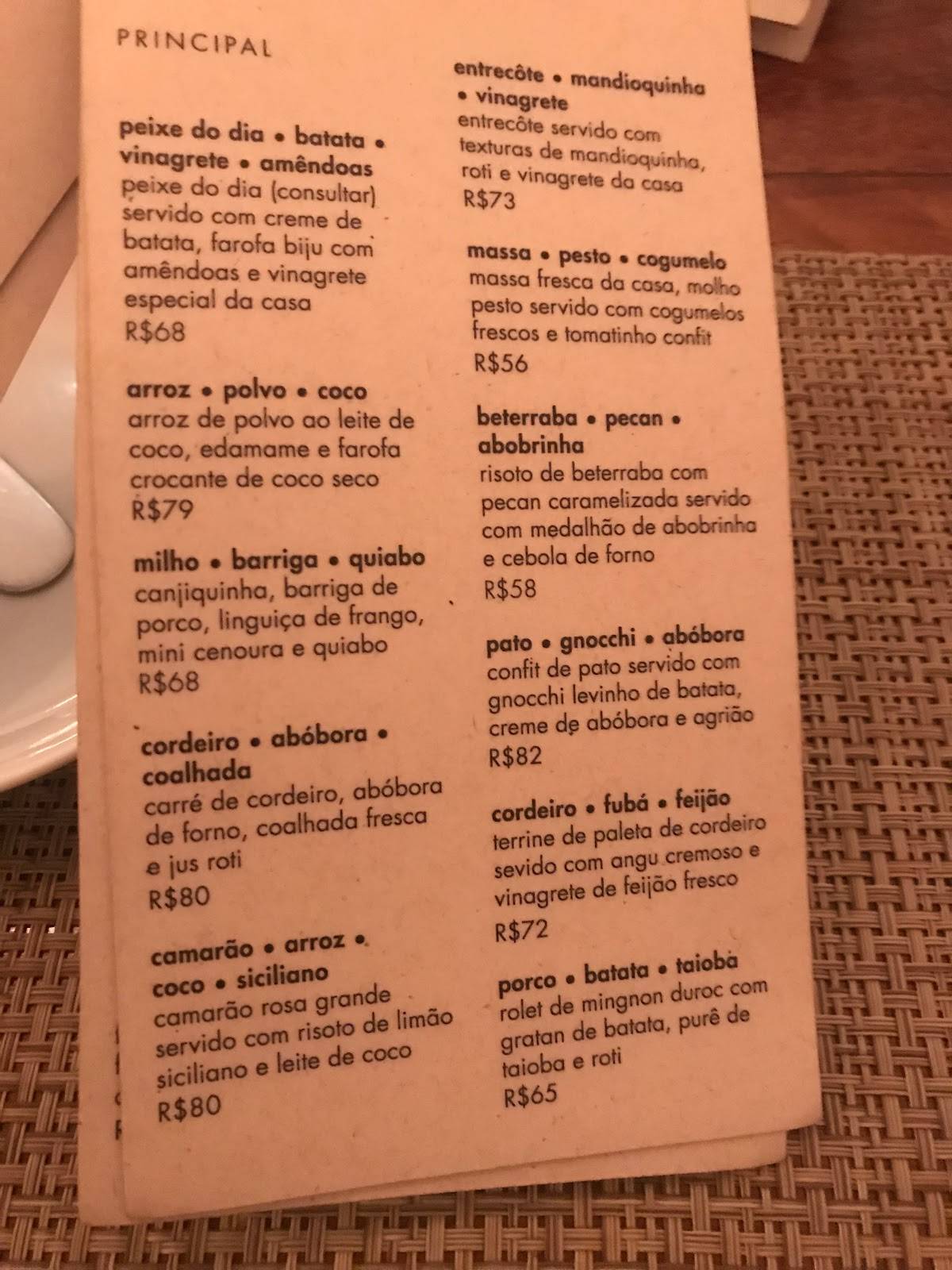 Lume cardápio