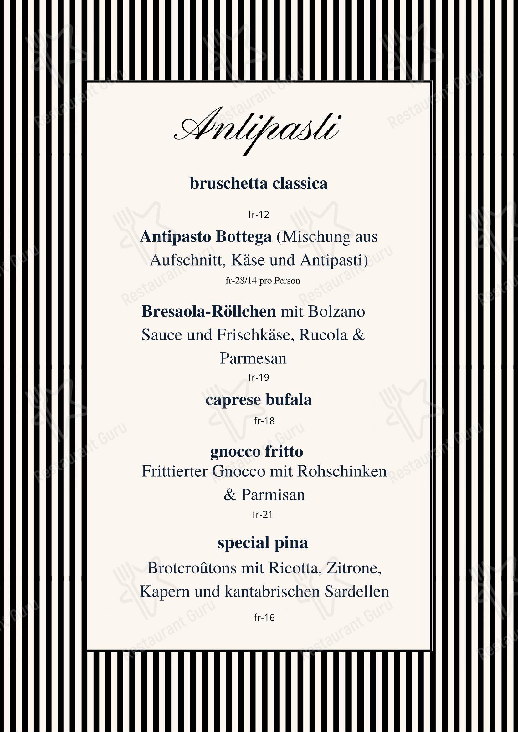 Menu per La Bottega da Pina in Kloten