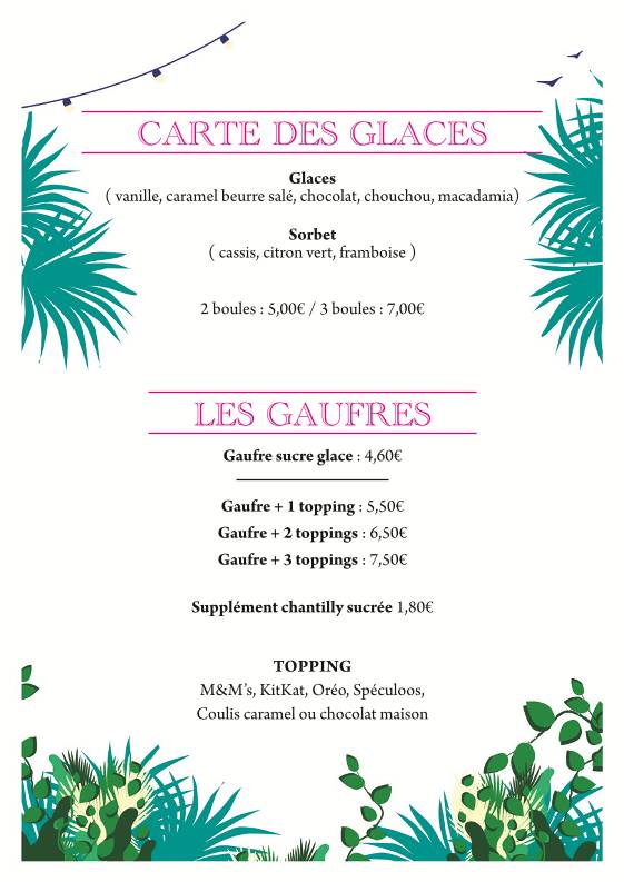 Menu de Restaurant La Fabrique Rennes Saint Georges