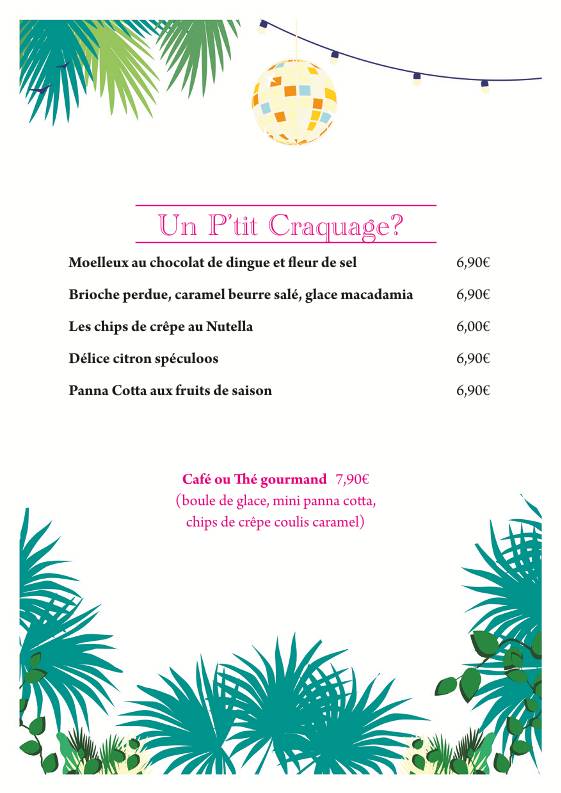 Menu de Restaurant La Fabrique Rennes Saint Georges