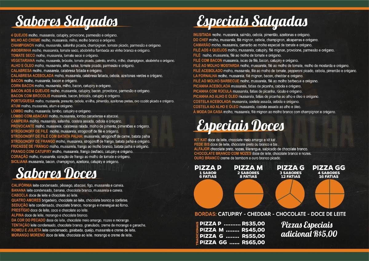 La Fornalha Pizzaria cardápio