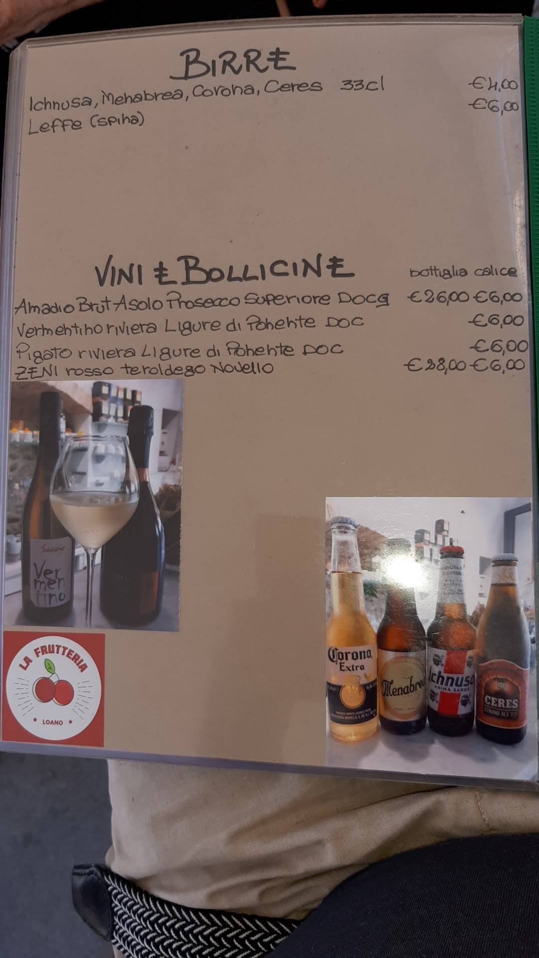 Menu di La Frutteria 