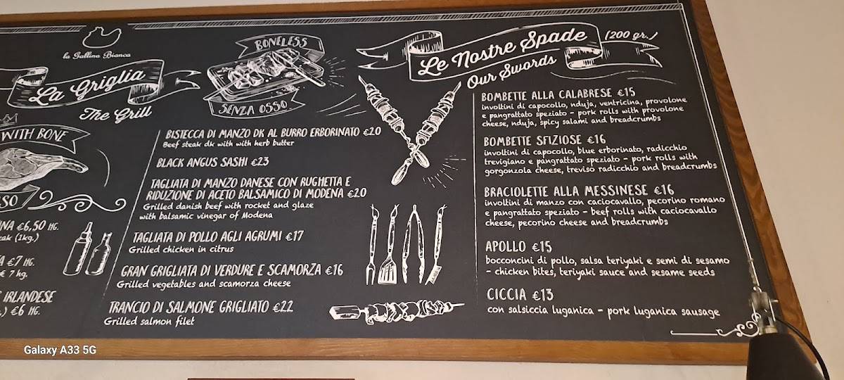 Menu di La Gallina Bianca 