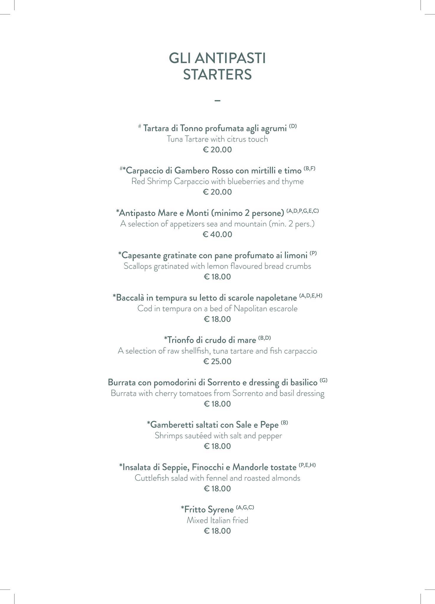 Menu di Ristorante La Limonaia 