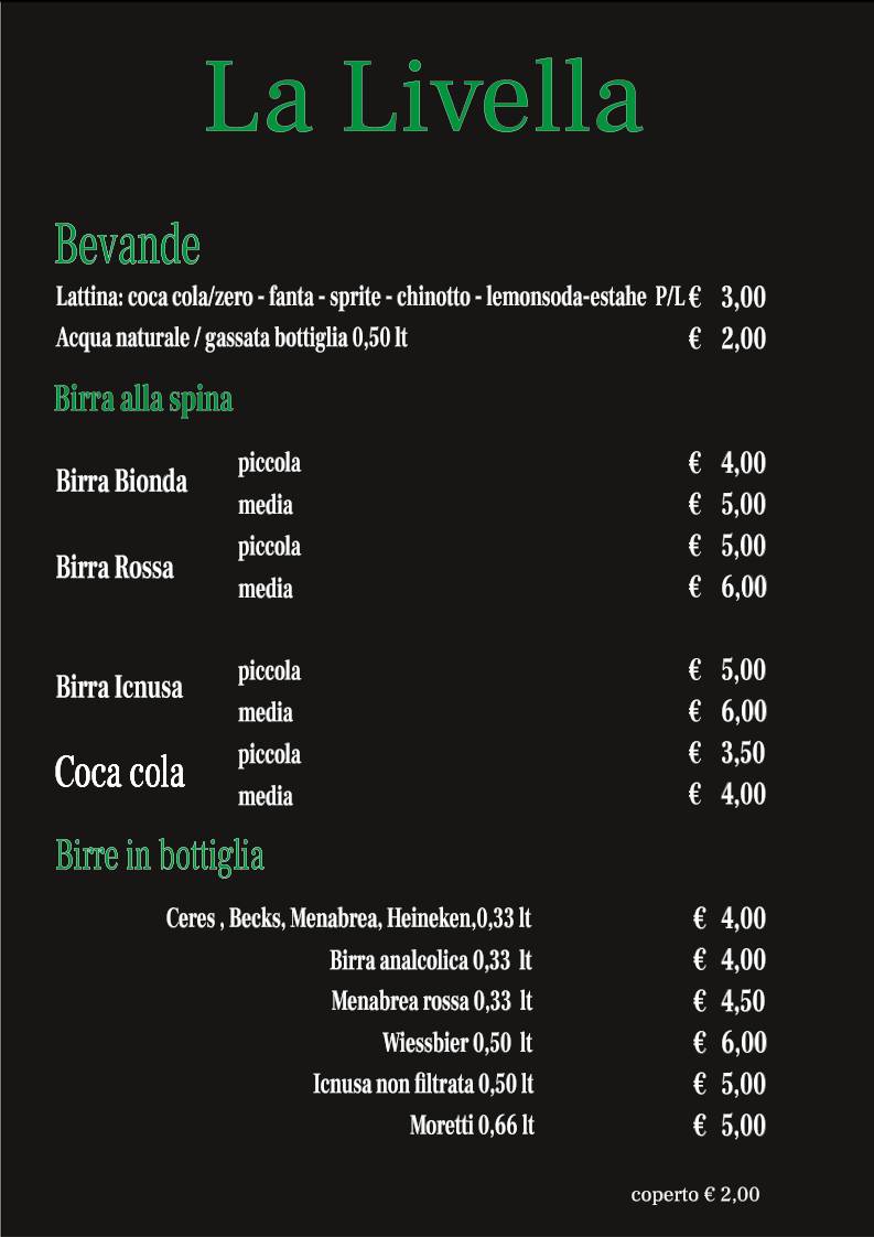 Menu di La Livella 