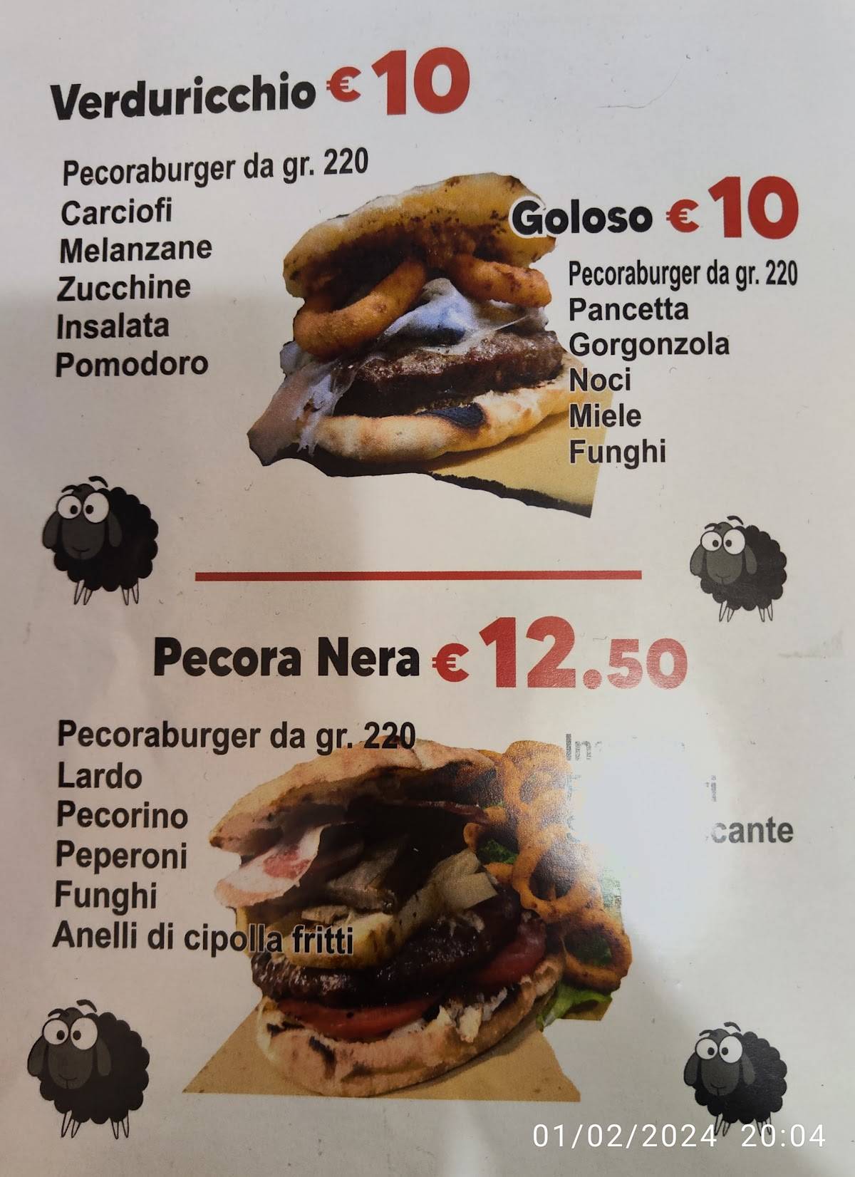 Menu di La Pecora Nera Arrosticini 