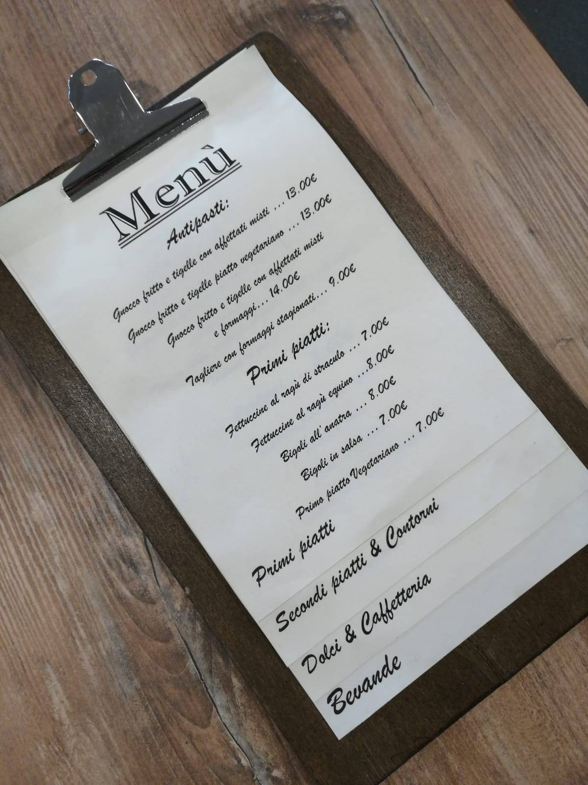 Menu di La Piccola Osteria 