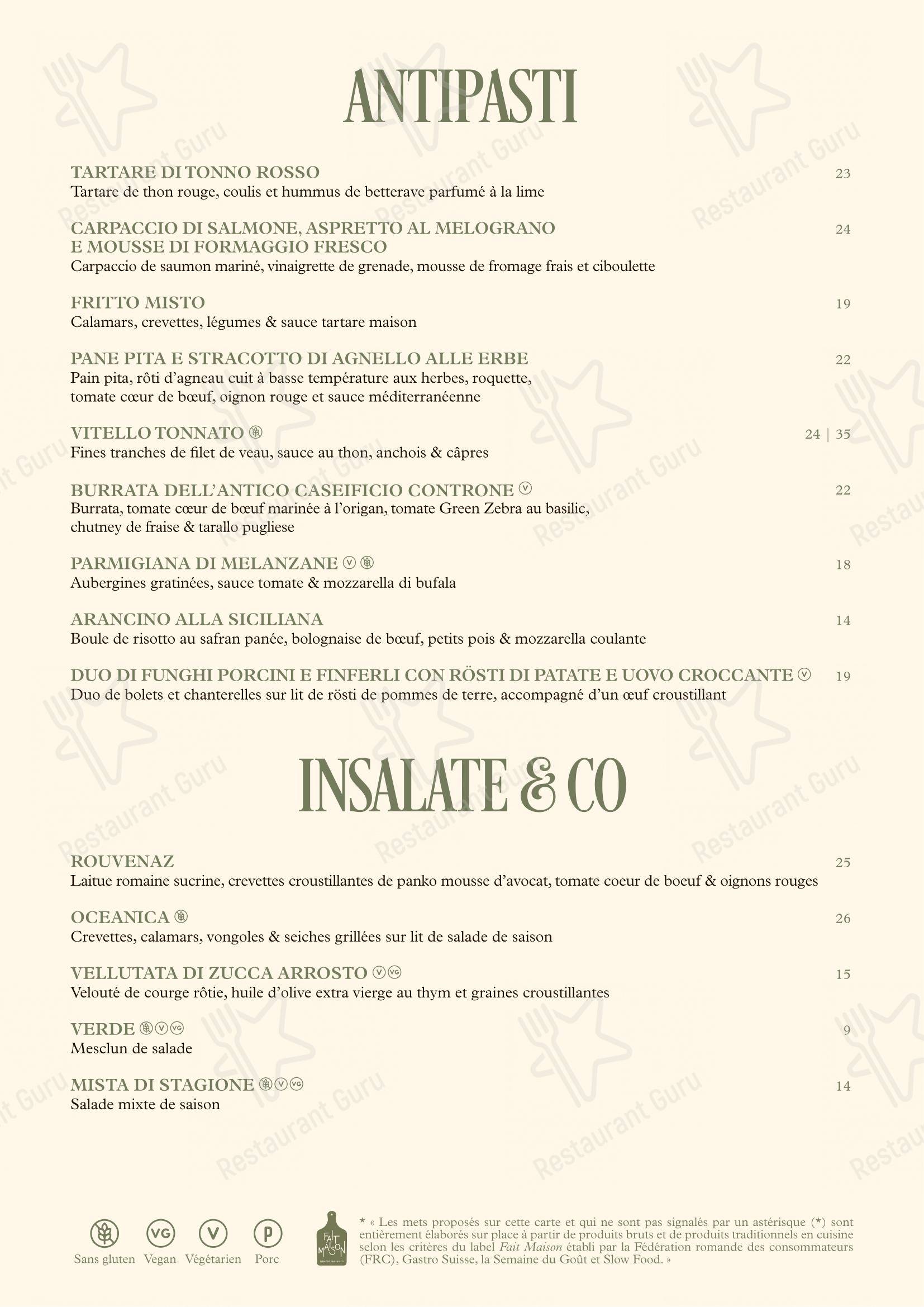 Menu bar per La Rouvenettaz (Jardin d'hiver) ristorante